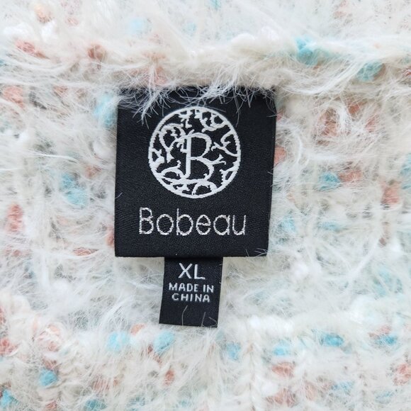 Bobeau Fuzzy Knit Sweater Eyelash Cream Confetti Winter Warm Cozy Cabincore Soft - Picture 6 of 10